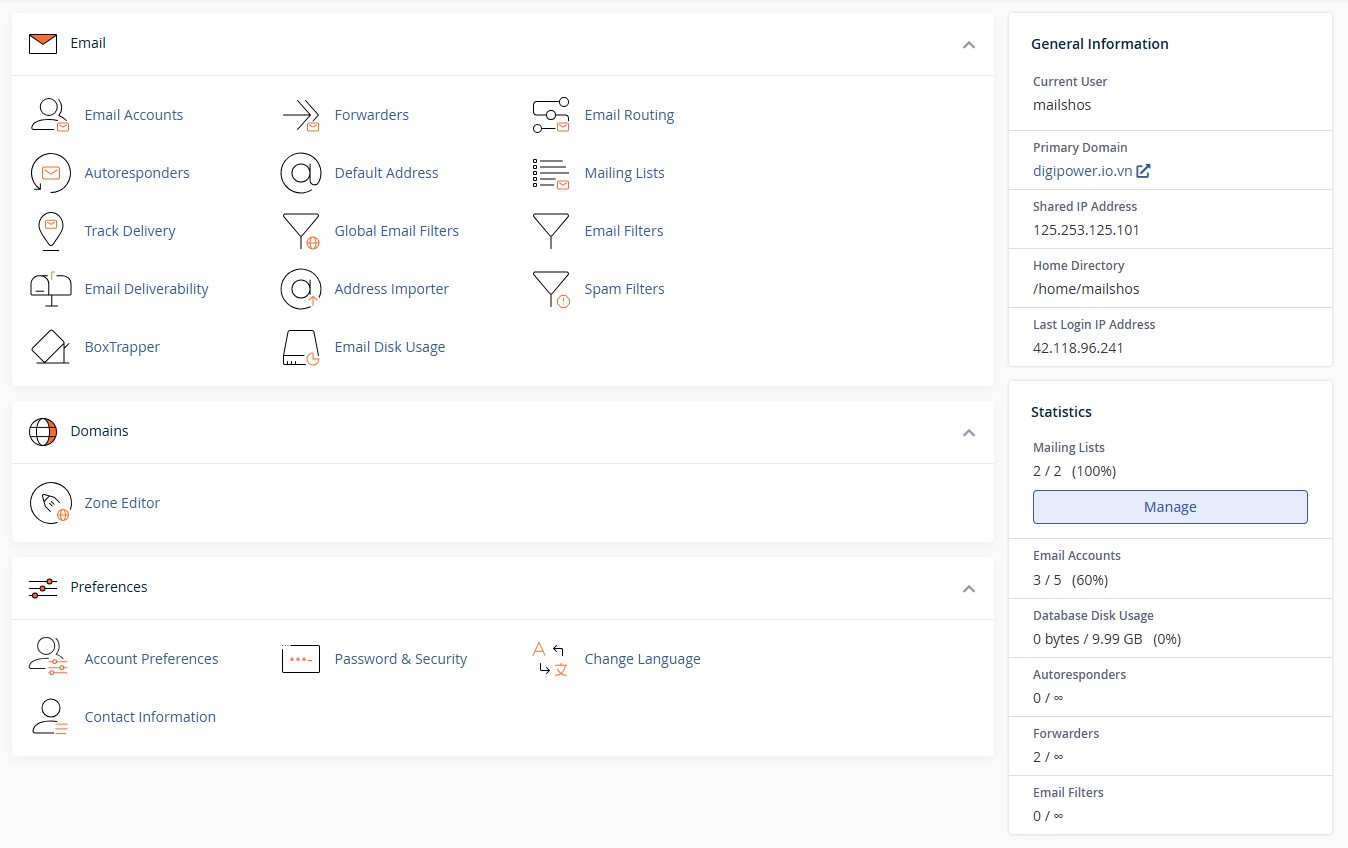 Tổng quan các chức năng quản lý Email trên CPanel
